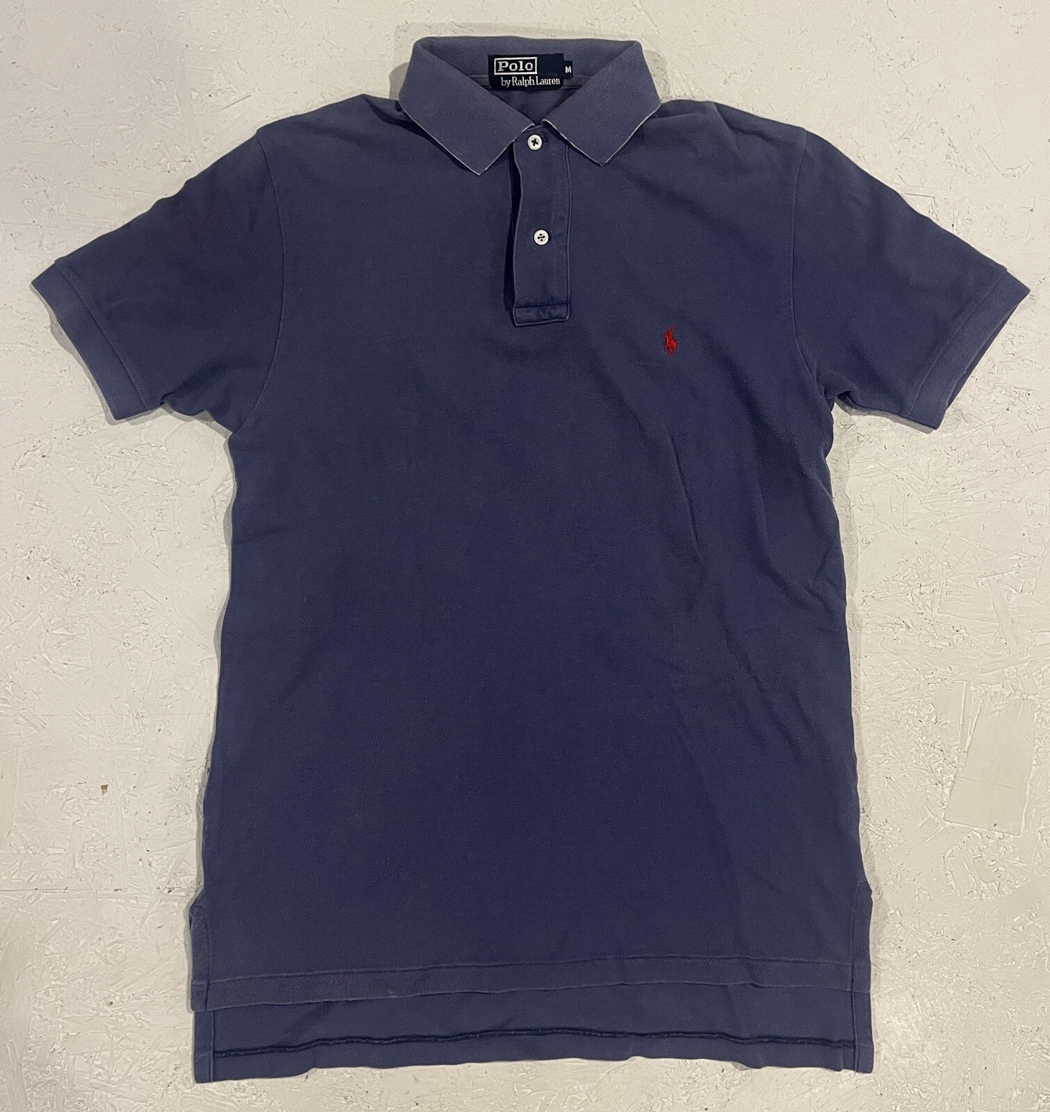 VINTAGE Polo Ralph Lauren Polo Shirt Mens M Blue Orange Green Striped Rugby Golf