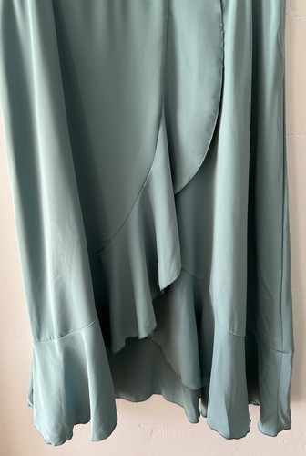 Fashion Women's Ruffle High Low Midi Belted Dress Green Size XL NWT - Picture 4 of 10