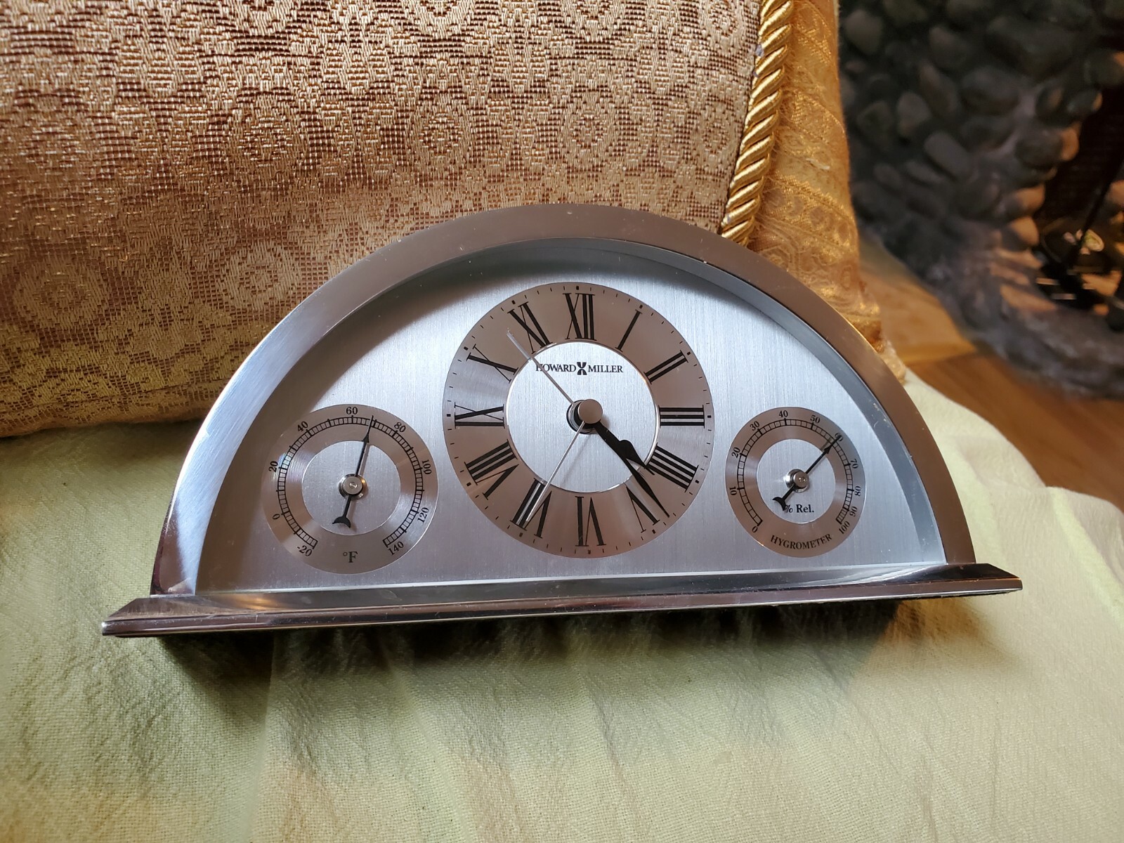 Howard Miller Weatherton Table Clock, W/Hygrometer,And Thermometer