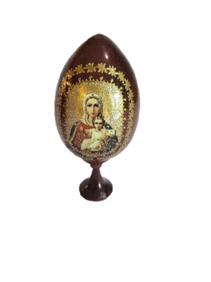 Wood Lacquer Easter Egg Made In Russia Decorative Collectibles   