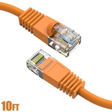 10FT Cat5E RJ45 Ethernet LAN Network UTP Patch Cable Copper Gold 24AWG Orange
