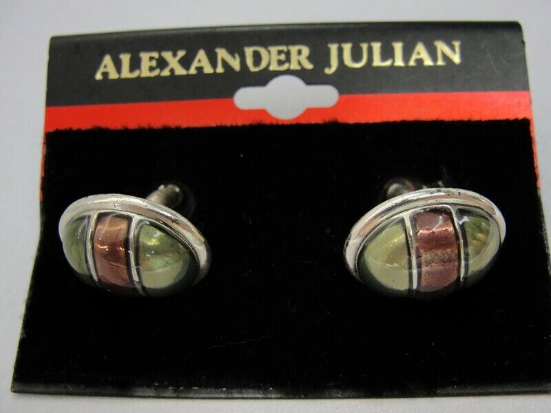 Vintage Alexander Julian Cufflinks Silver Plated … - image 2