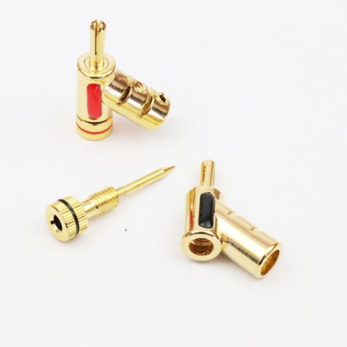 8x Gold Plated Locking Lockable Banana Plugs Speaker Wire Connector 4mm Plug AU - Picture 2 of 5