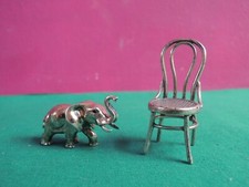 L68- MICROFUSIONE ARGENTO  800-SEDIA ELEFANTE-REGALO SILVER ANIMALE  FORTUNA