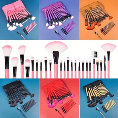 Make-up Pinsel, 24 Stück Profi Premium Synthetik Make-up Pinsel Set mit Etui