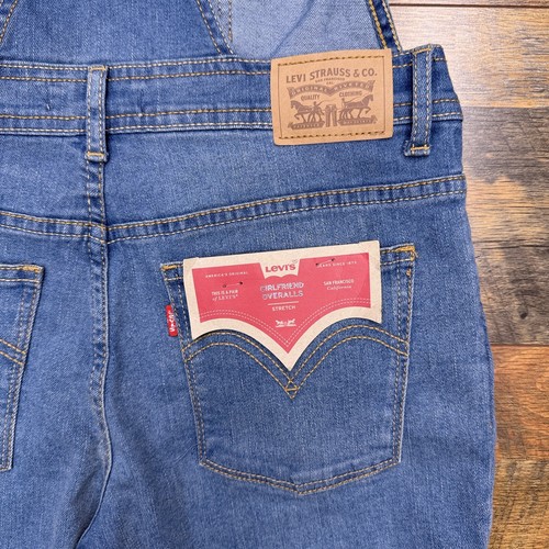 Levis Girlfriend Overalls Girls 16R Mid Rise Stretch Denim Jeans Slim New - Picture 9 of 13
