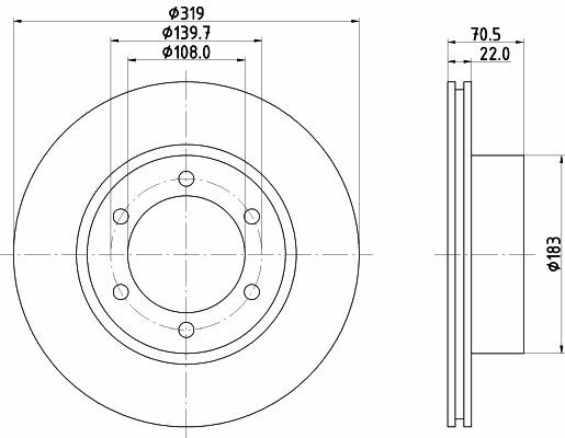 2X Hella 8DD 355 106-241 Bremsscheibe FüR Toyota-image