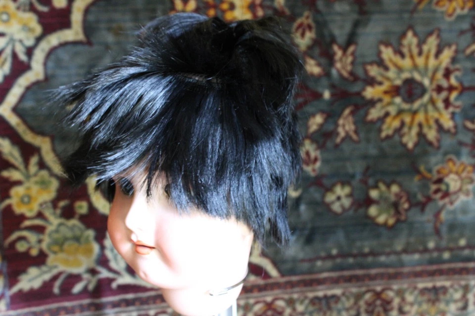 NUEVO STOCK ANTIGUO ETIQUETADO CABELLO HUMANO PELUCA RECTA PARA MUÑECAS ARTÍSTICAS ANTIGUAS BISCAS Foto 3 de 4