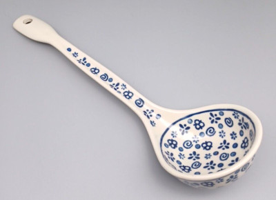 Polish Pottery Ladle 13'' Ceramika Artystyczna Blue Rose