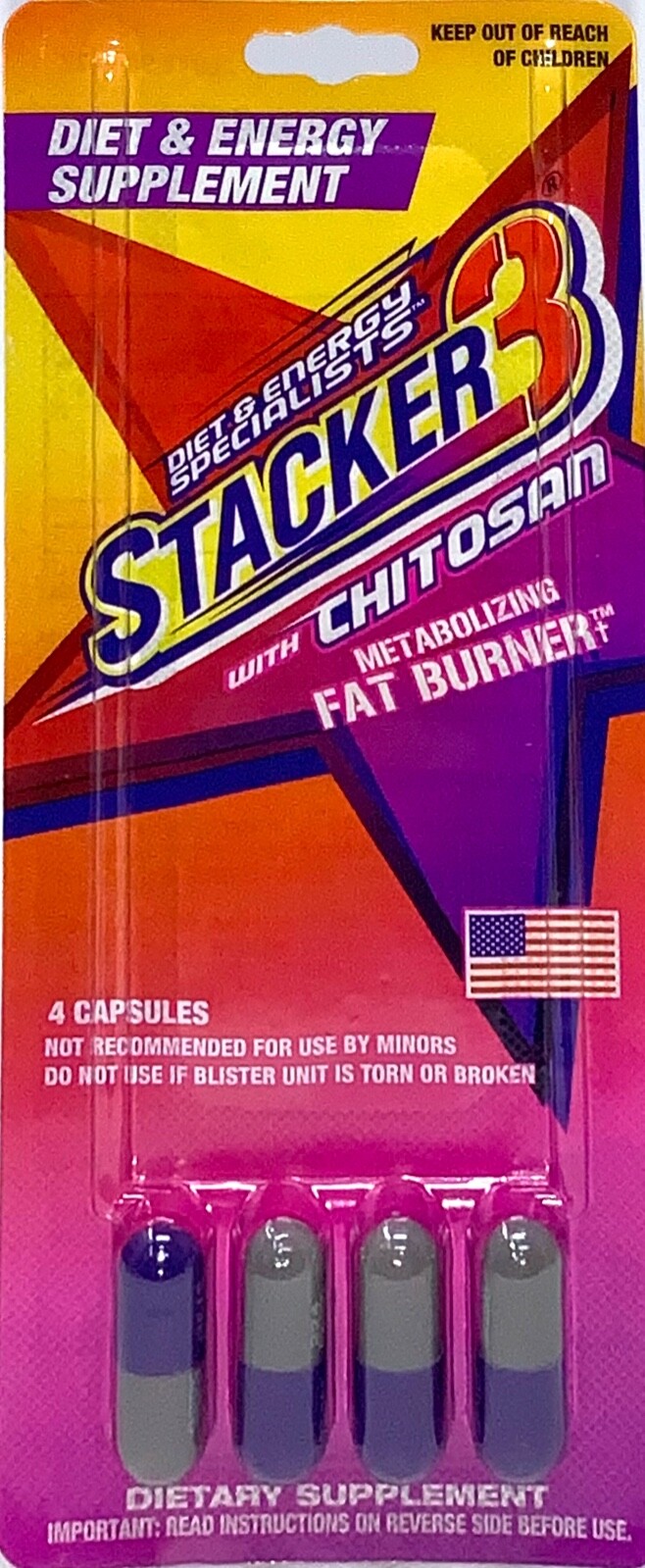 Weight Loss & Energy Dietary Supplement Stacker 3 with Chitosan Fat