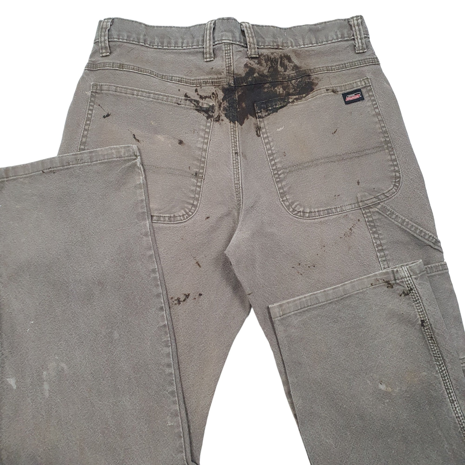 DICKIES Carpenter Workwear Trousers Cotton Khaki Mens W32 L30 image 4