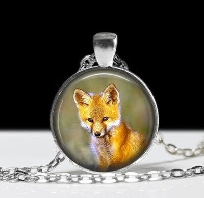BABY FOX ANIMAL charm gem pendant 20