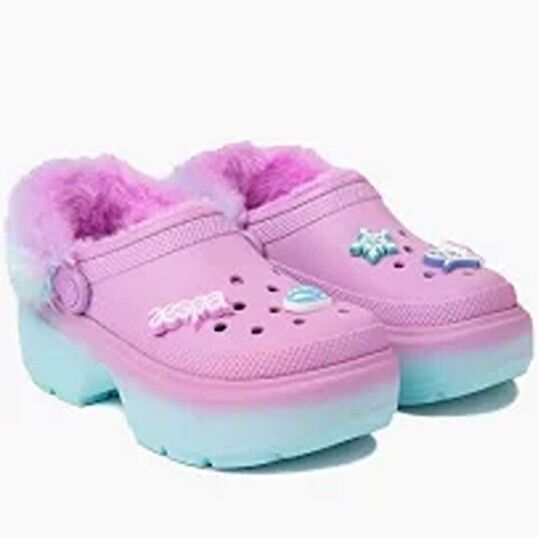 AESPA X CROCS Stomp Lined Clog Pastel Pink Blue Purple M7/W9 AESPA X CROCS Stomp Lined Clog Pastel Pink Blue Purple M7/W9