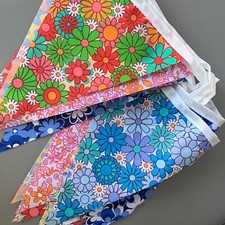 Handmade Fabric Floral Bunting Different Lengths~Designs Weddings Vintage Shabby