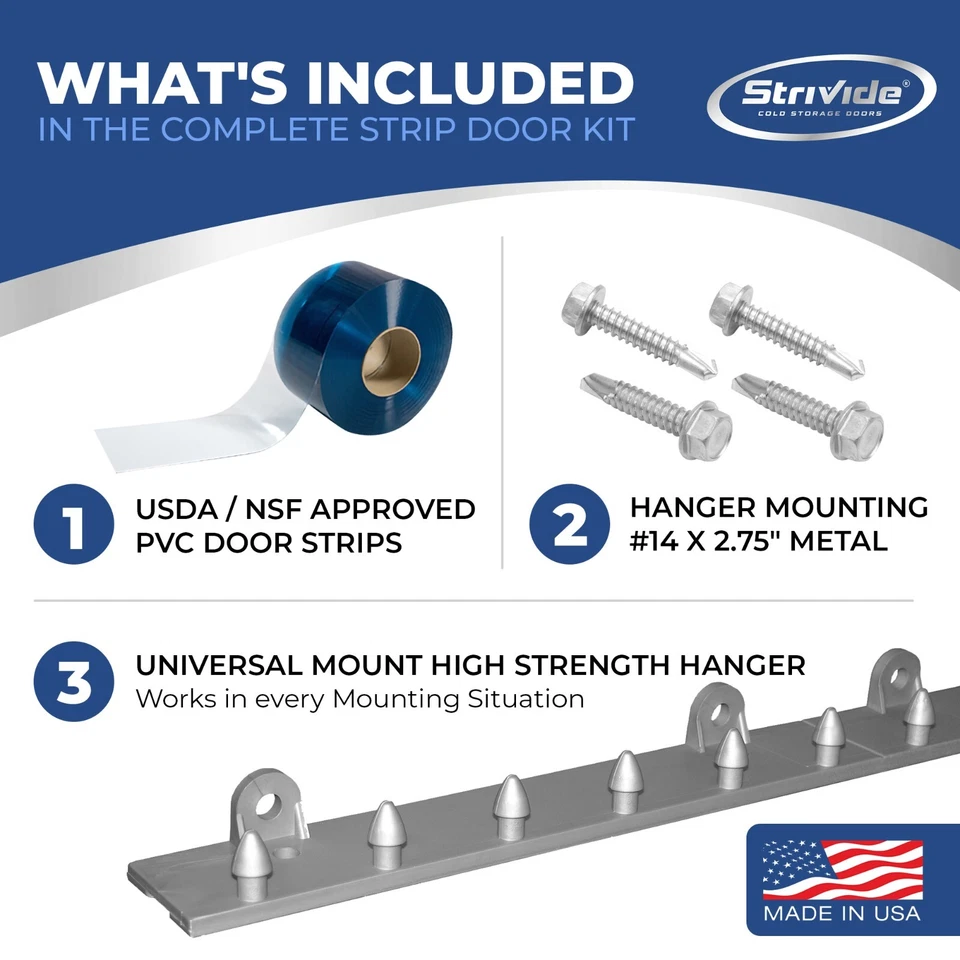 Puerta de cortina de tira, puerta de tira de plástico para congelador refrigerador, puerta de tira de PVC completa Foto 3 de 4