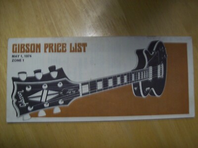 Gibson Guitars Price List May 1st, 1974 Original Vintage Brochure
