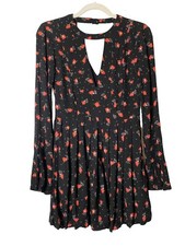 Free People Black Floral Teagan Dress size 2