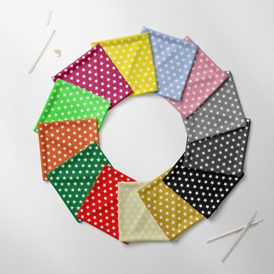 100% Baumwolle kleiner Stern Twinkle Print Kinder Bastelstoff | 140 cm breit | FQ