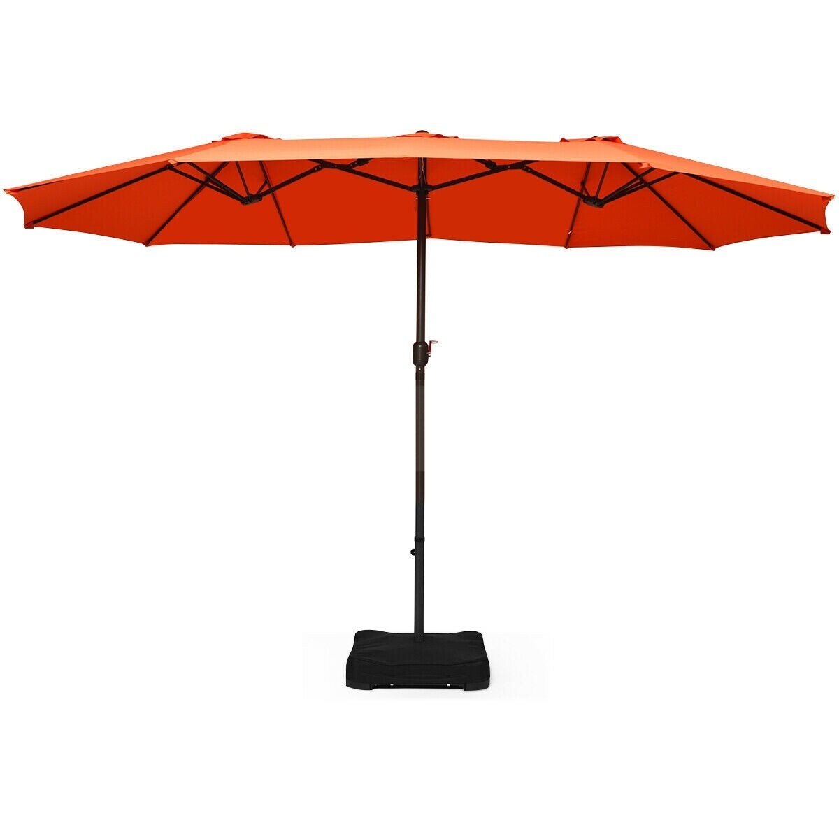 15 Ft Patio Umbrella Outdoor Umbrella With Crank Base Orange For Sale Online