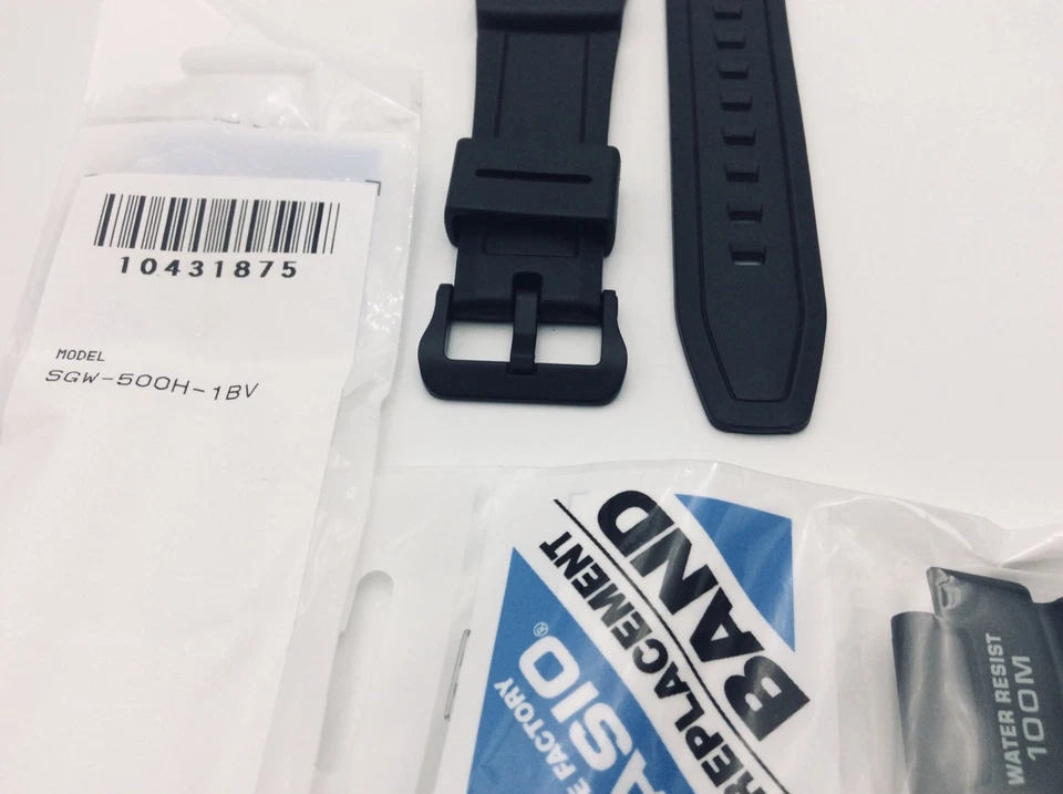 CASIO Twin Sensor SGW-500H SGW-500H-1 Watch Band Strap Original Black Rubber - Image 2 of 4