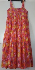 M&S Cotton Blend Maxi Tiered Dress Size 14