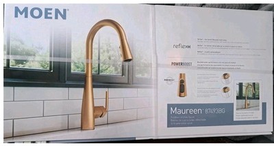 Moen Maureen 87493BG Brushed Gold Pull-Down Sprayer Kitchen Faucet, New In Box