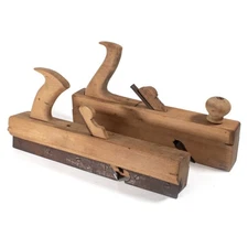 2 Vintage Antique Wooden Hand Planes – F.J. McMaster & Co. Auburn NY Marked D5