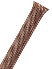 1/4" PET Expandable Braided Sleeving - Color: 0.25 Inch Dia - 10 Feet, Brown