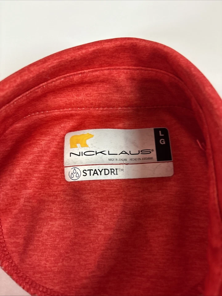 Men’s Jack Nicklaus Golf Shirt Staydri Red performance polo Size Large - Image 4 of 4