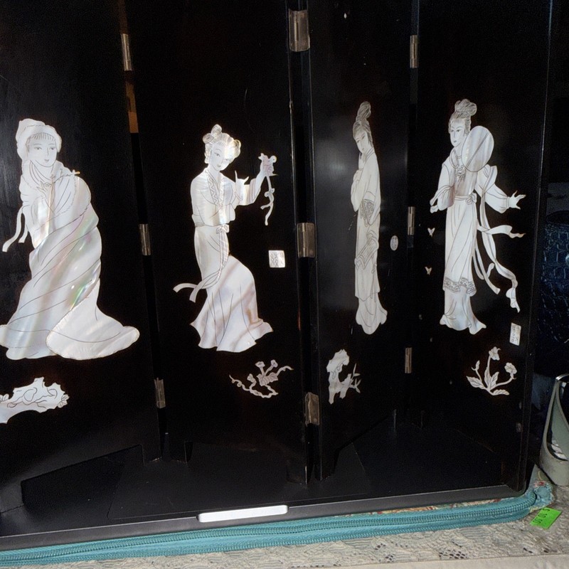 RARE Vintage Asian 4 Part Mini Panel / Room Divider