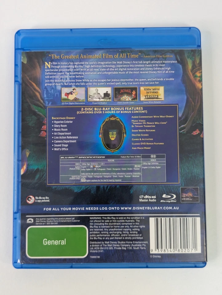 Snow White and the Seven Dwarfs [Blu-Ray] [Region B/2] Diamond Editio - Image 2 of 4