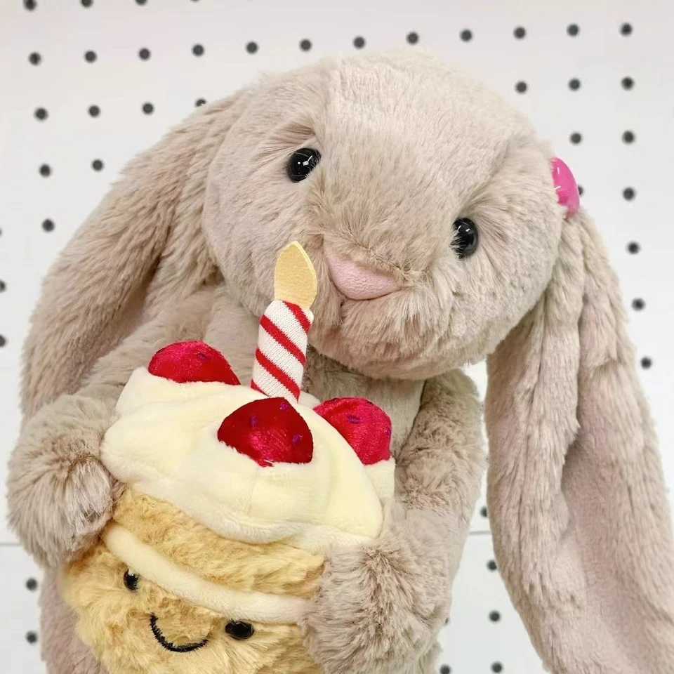 Neu Jellycat Bashful Bunny Birthday Cake Puppe Brandneu mit Etikett- Dust Bag - Bild 4 von 4