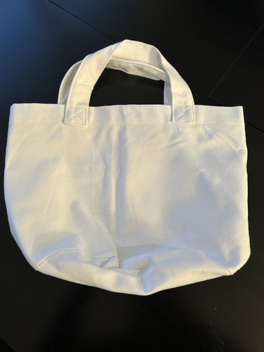 DKNY Reusable Fabric Tote White Feels Like Denim Black Initials - Picture 7 of 9