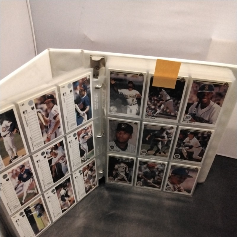 Binder Collection of Baseball Cards 1990 Upper Deck Griffey JR RC