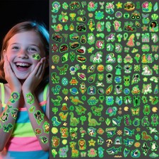 181PCS 30 Sheets Luminous Temporary Tattoos for Kids, Glitter Glow in the Dar...