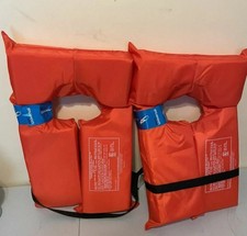 Lot of 2 Life Jacket X2O U.S. Coast Guard Approved Type II Adult, Orange - New