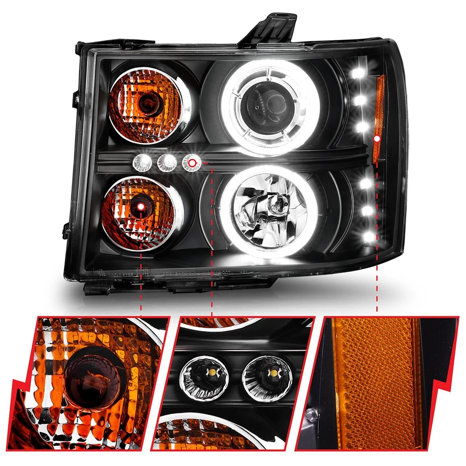 Anzo 111125 Headlights Driving Head lights Headlamps Set of 2 Left & Right Pair - Изображение 3 из 4