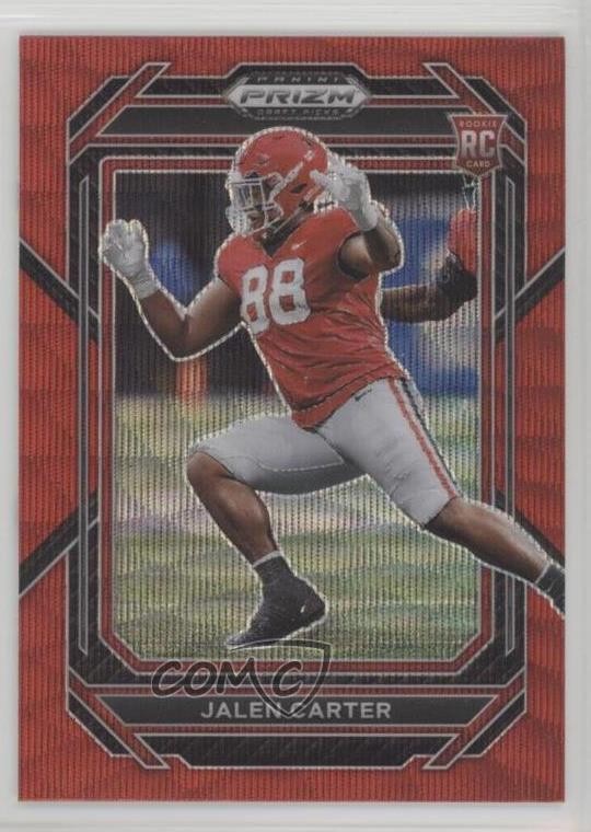 2023 Panini Prizm Draft Picks Ruby Wave Prizm Jalen Carter #163 Rookie RC