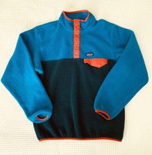 Patagonia Synchilla Snap-T Fleece Kids XL 14 Pullover Snaps Colorblock Blue Red