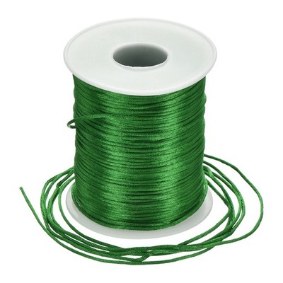 Nylon Satin Cord 1.5mm, 109 Yard Nylon String for Bracelet Thread Green