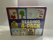 School Zone Reading 4-Pack cards Sight words,Phonics,Word Families,PictureWords