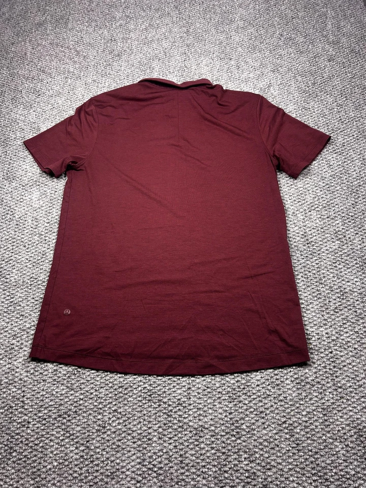 Lululemon Polo Shirt Mens Large Burgundy Maroon Performance Tech Golf Stretch - Image 4 of 4
