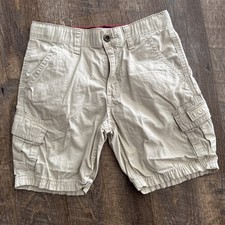 Levi  s Boys Cargo Shorts Khaki Tan Cotton Utility Youth 8 Adjustable 185