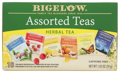 Bigelow Herbal Tea Assorted Flavors 18 Bags Caffeine Free Bag