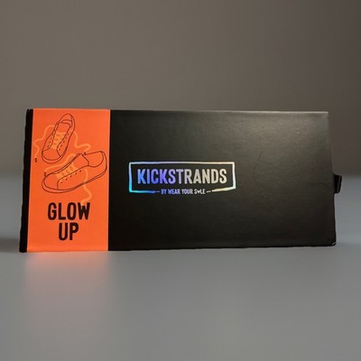 KICKSTRANDS Wear Your Sole GLOW UP Shoelaces ORANGE Velvet Metal Tips