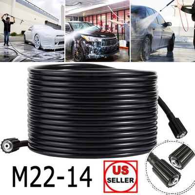 #ad 30 50 66ft Pressure Washer Hose 3200 PSI Power Washer Replacement Hose M22 14mm $21.95