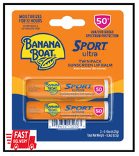 Banana Boat Sport Ultra Lip Balm Sunscreen, SPF 50, Twin Pack