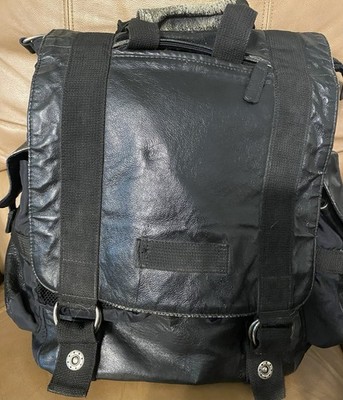 Wilson M Julian Black Leather Backpack Vintage Travel Bag Unisex (Pre-Owned)