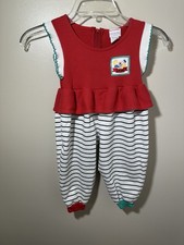 Vintage 90s Rare Girls 2T Christian Dior Logo Romper Kids Core