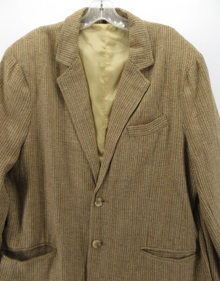 Abrigo Deportivo J Peterman Hombres 44 Marrón Blazer Seda Tweed Chaqueta Clásica Forrada * Foto 2 de 4